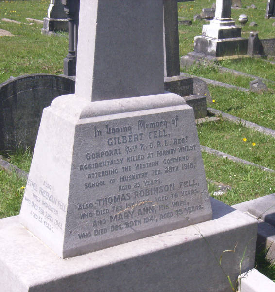 Corporal Gilbert Fell Barrow Cemetery
