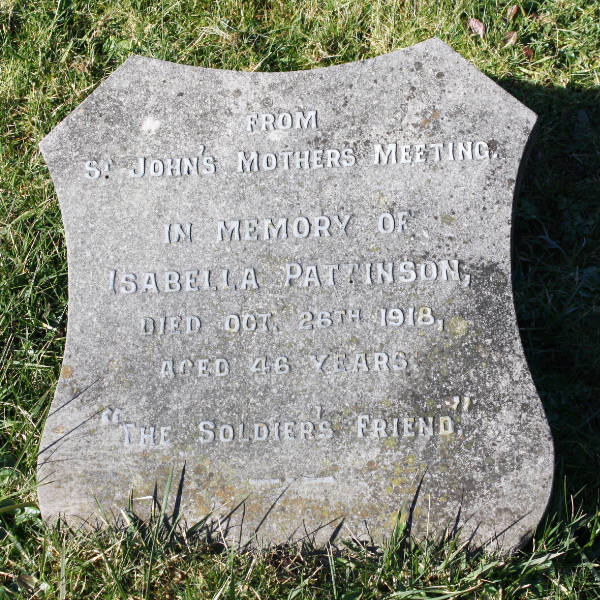 Isabella Pattinson Soldier's Friend barrow cemetery