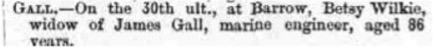 james gall barrow news 5 jan 1889