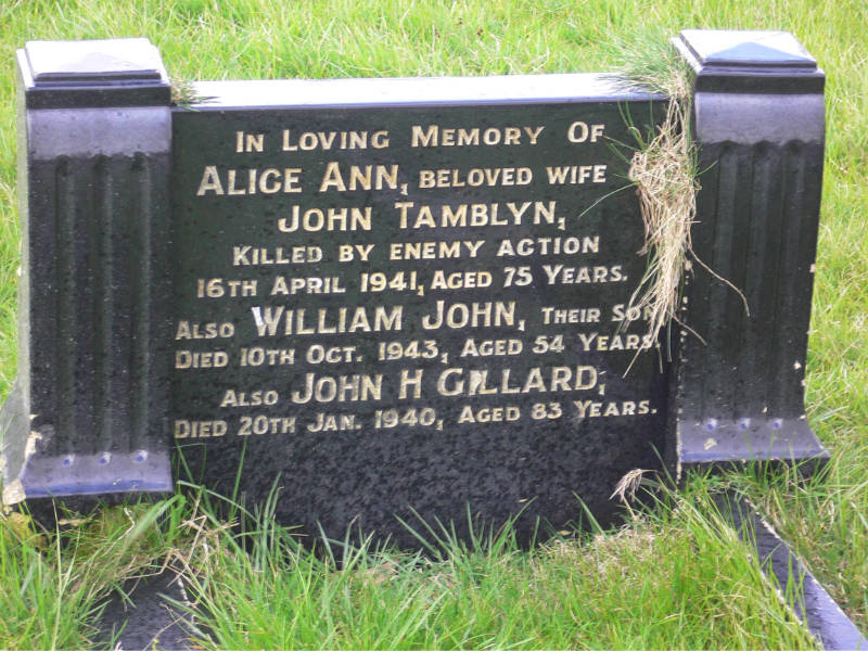 Tamblyn killed by enemy action - Civilian dead in the ‘Barrow Blitz’