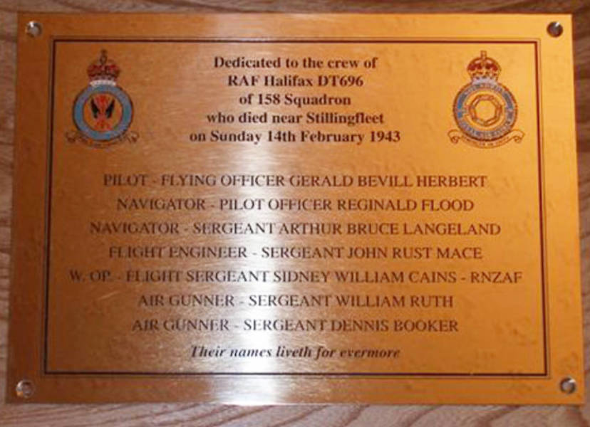 William Ruth RAF WW2 Barrow Cemetery plaque