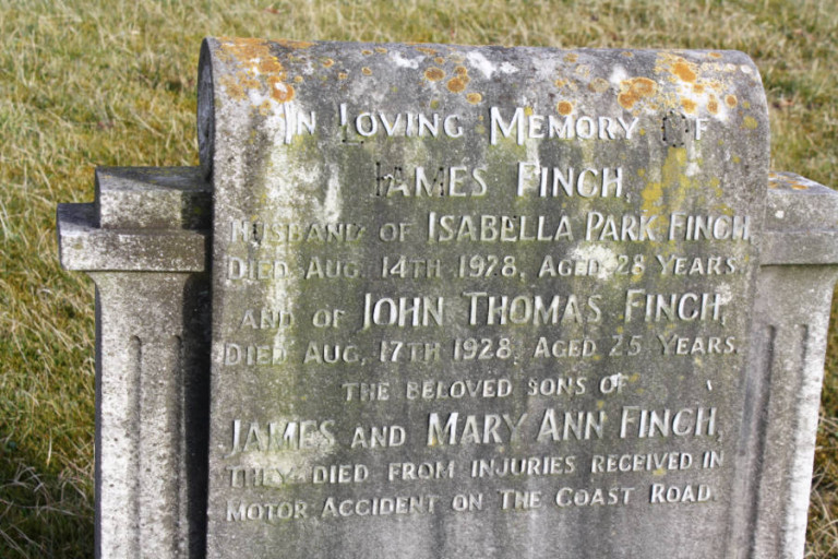 Finch brothers 1928 road accident Barrow Cemetery