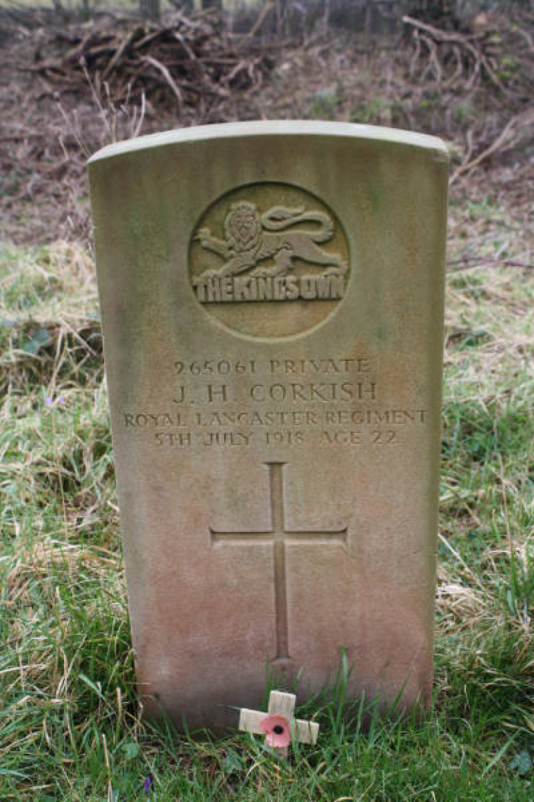 JH Corkish WW1 Ireleth Cemetery