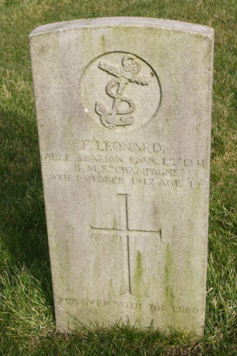 Frank Leonard HMS Champagne Barrow Cemetery
