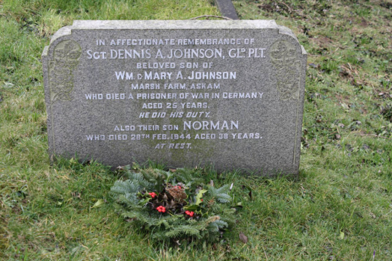 Dennis Johnson ireleth cemetery soldier ww2 army gravestone