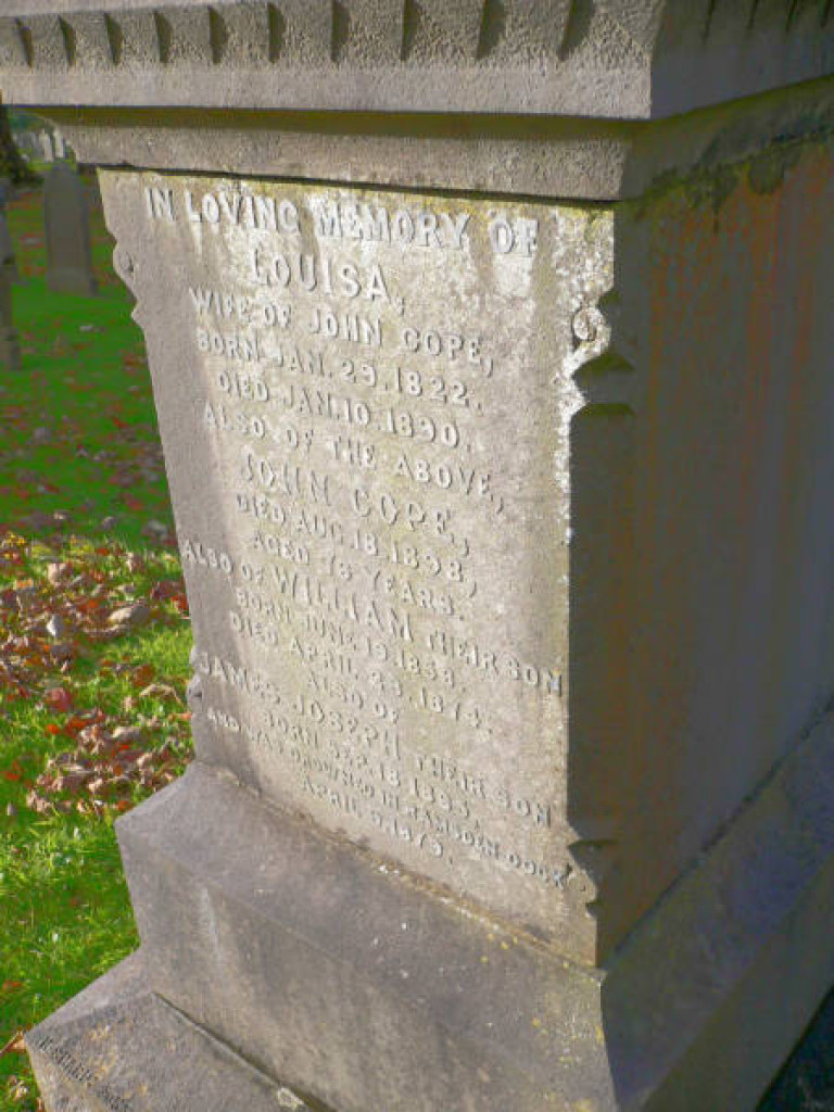 James Joseph Cope drowned in Ramsden Dock Barrow cemetery