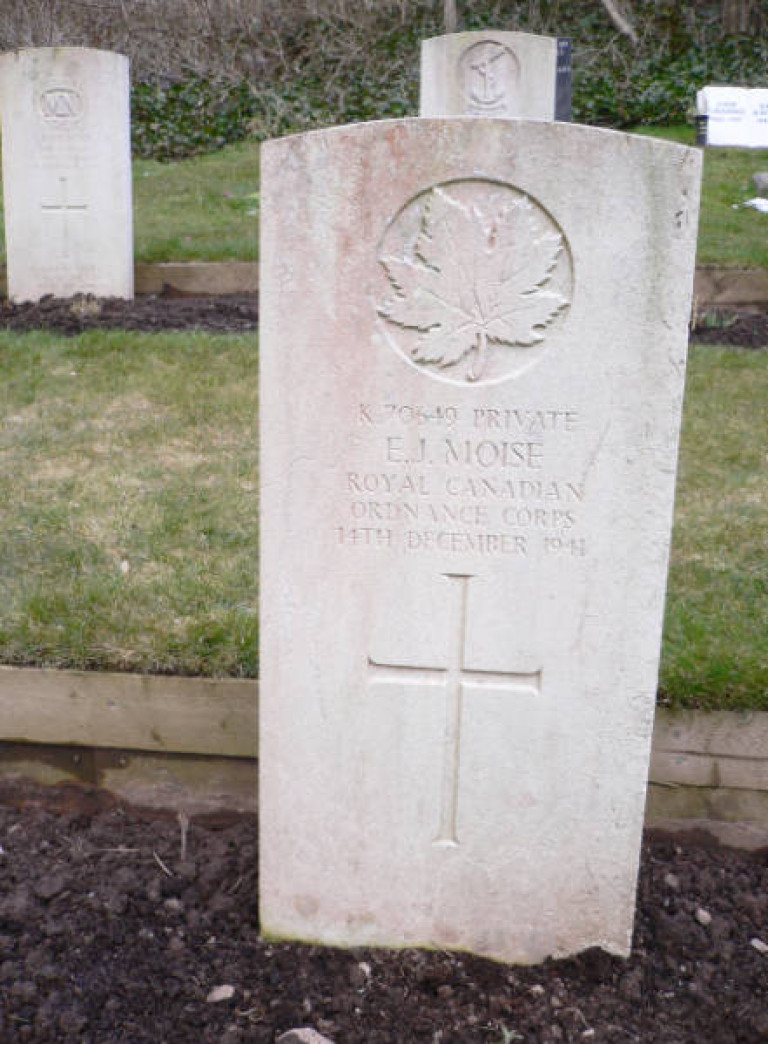 Eli Moise WW2 Barrow Cemetery Canadian Solider
