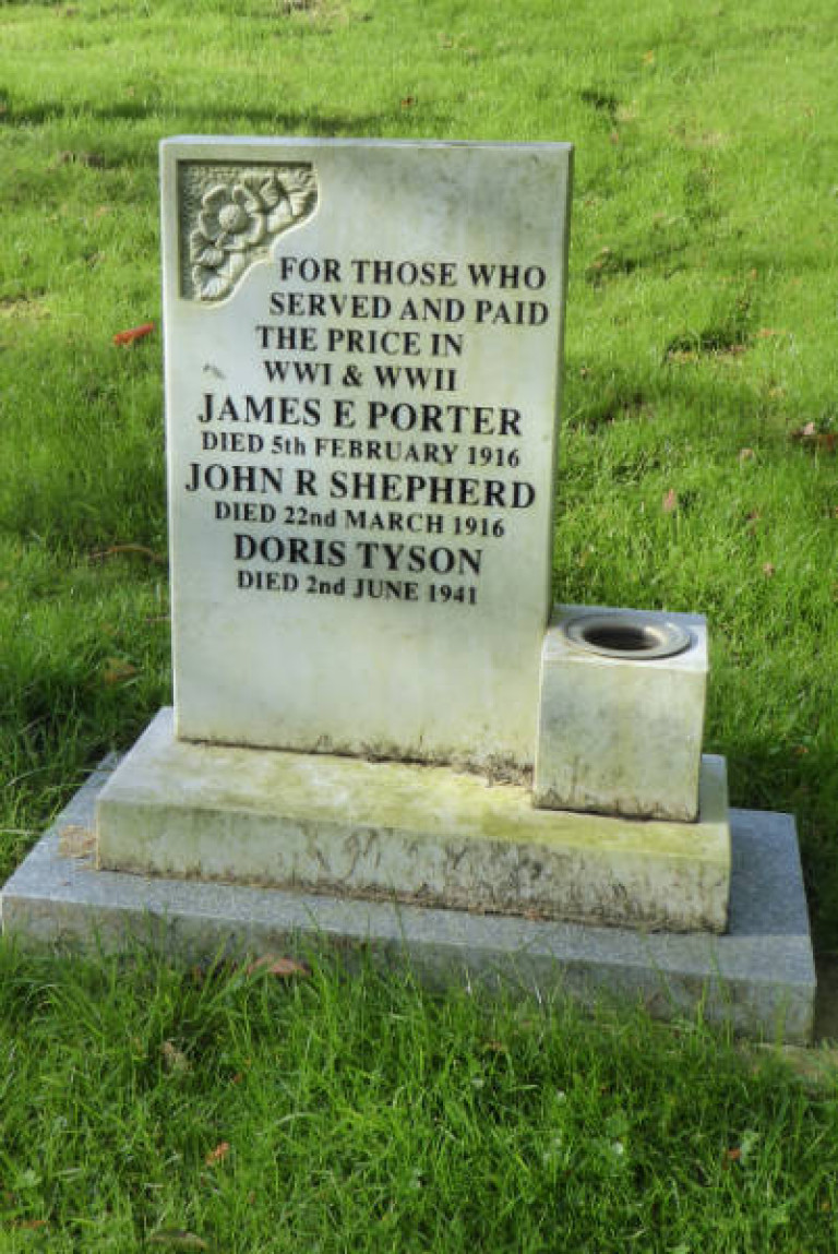 3 Porter, Shepherd, Doris Tyson Ulverston Cemetery