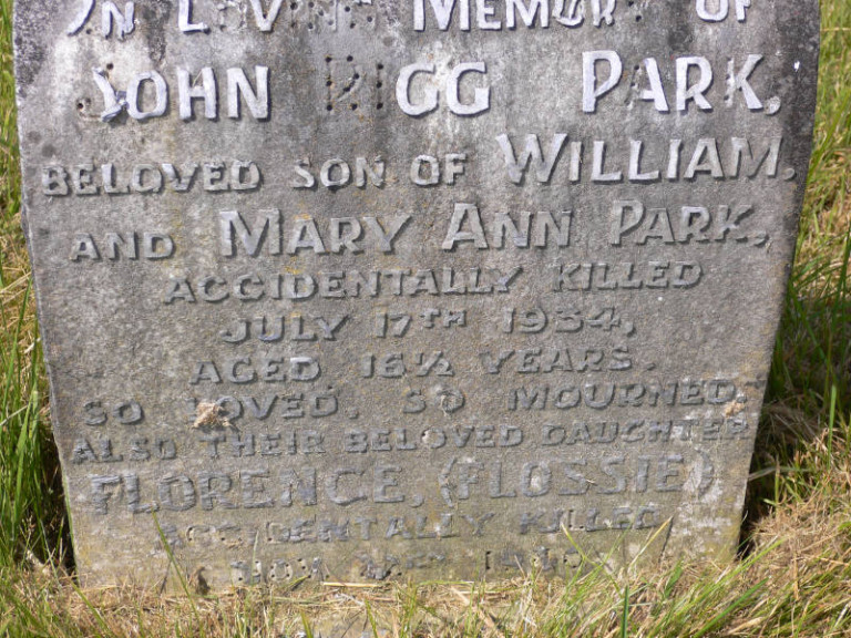John and Flossie Park accidentally killed Dalton Cemetery