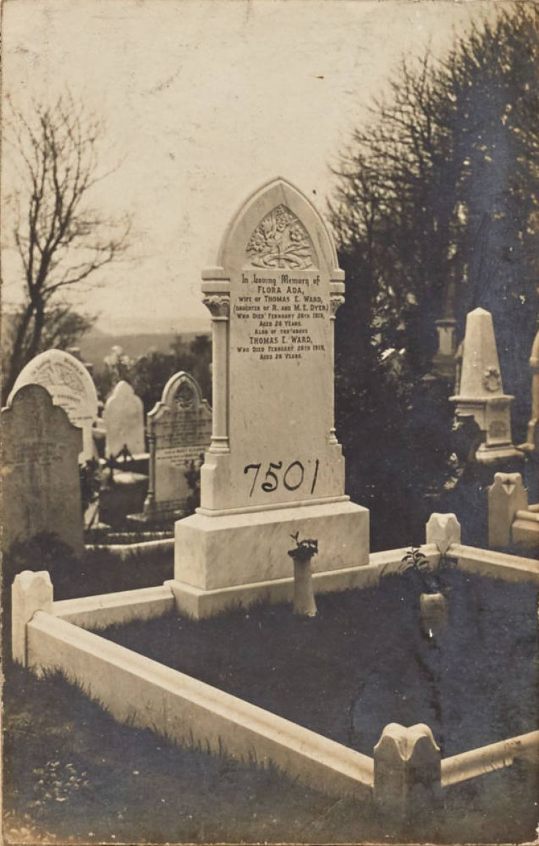 nc 7501 Gravestones Flora Ada and Thomas Ward